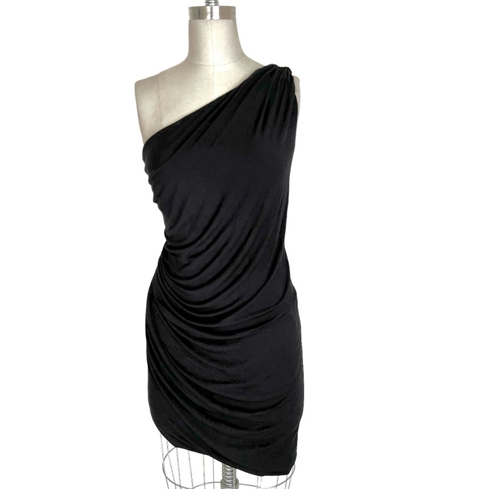 Bailey 44 black Deboule one shoulder jersey dress